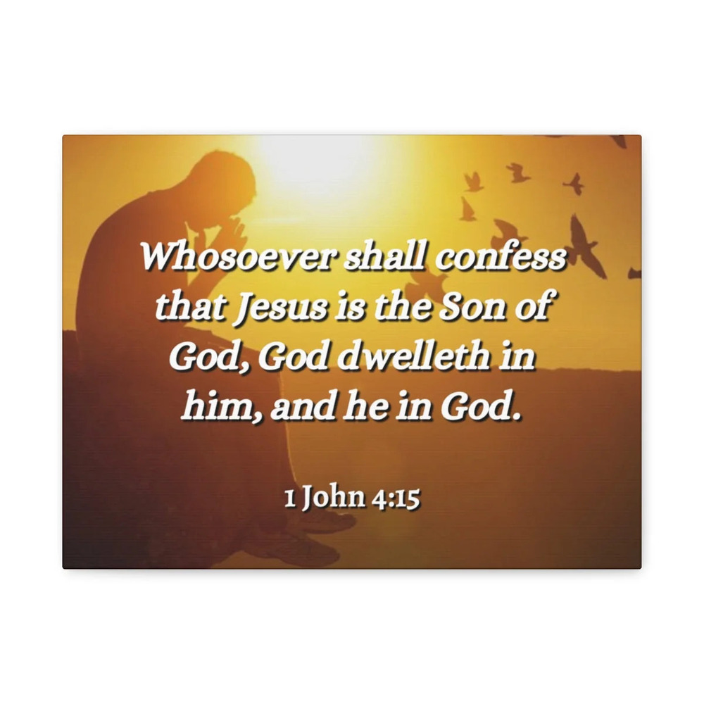 Scripture Walls 1 John 4:15 Son Of God Bible Verse Canvas Christian Wall Art